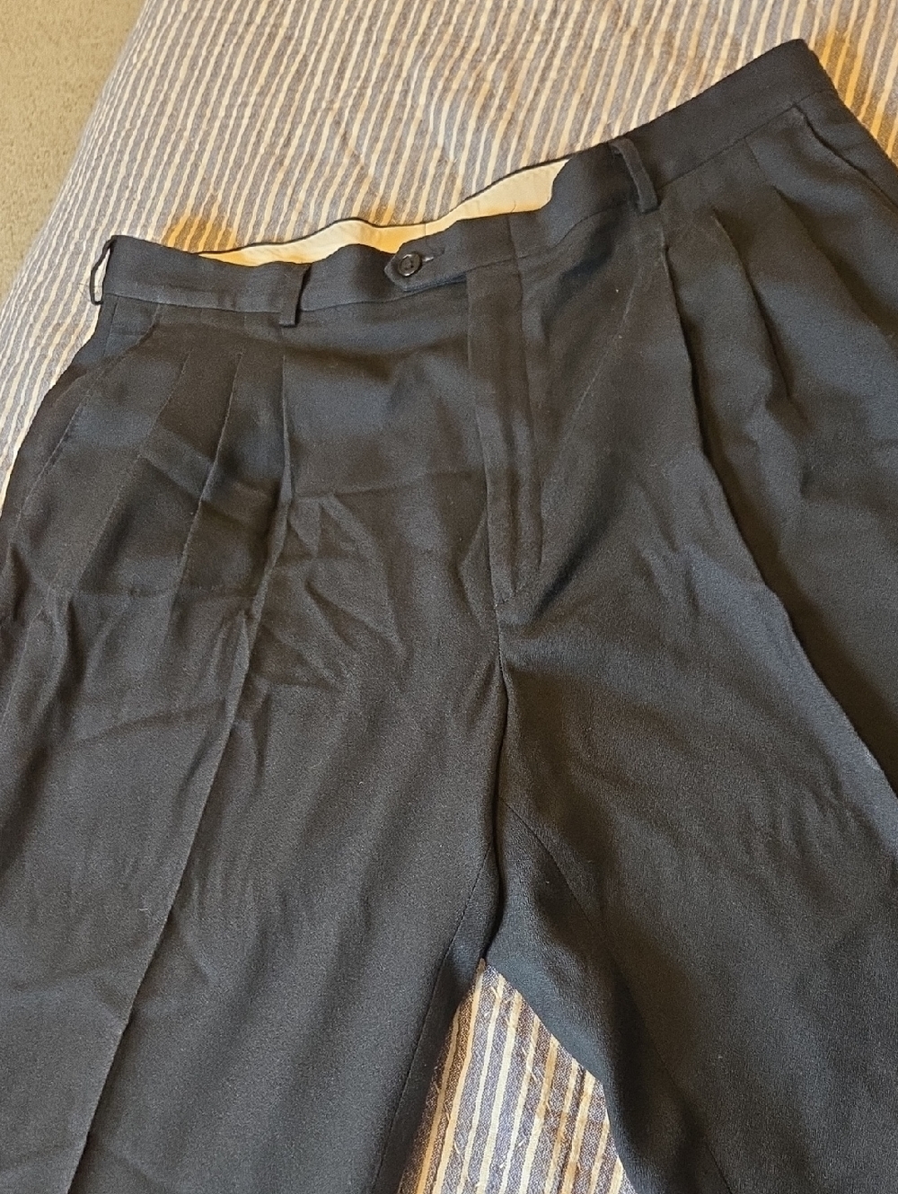 Black Label Black Flat-Front Dress Pants
